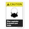 Signmission ANSI Sign, Wear Respirator To Protect Your Lungs, 18in X 12in Rigid Plastic, 12" H, 18" W, Landscape OS-CS-P-1218-L-19803 - alternate 1